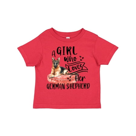 

Inktastic A Girl Who Loves Her German Shepherd Gift Toddler Boy or Toddler Girl T-Shirt