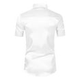 thumbnail image 3 of YLSDY Mens Casual Summer Beach Shirt Short Sleeve Button Down Shirt Vacation Wedding Shirt Linen Textured Shirts White S, 3 of 3
