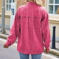 thumbnail image 6 of Women'S Oversized Button Up Shacket Long Sleeve Pockets Denim Jean Jacket Pink XL, 6 of 7