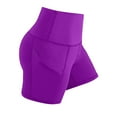 thumbnail image 2 of Lisingtool Workout Shorts Women High Waist Solid Color Yoga Sports Shorts for Women Purple2, 2 of 7
