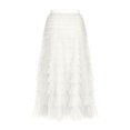 thumbnail image 3 of GigrtiJin Women's Mesh Midi Skirt Sweet Elastic High Waist A-Line Ruffle Tiered Layered Puffy Long Maxi Skirts, 3 of 5