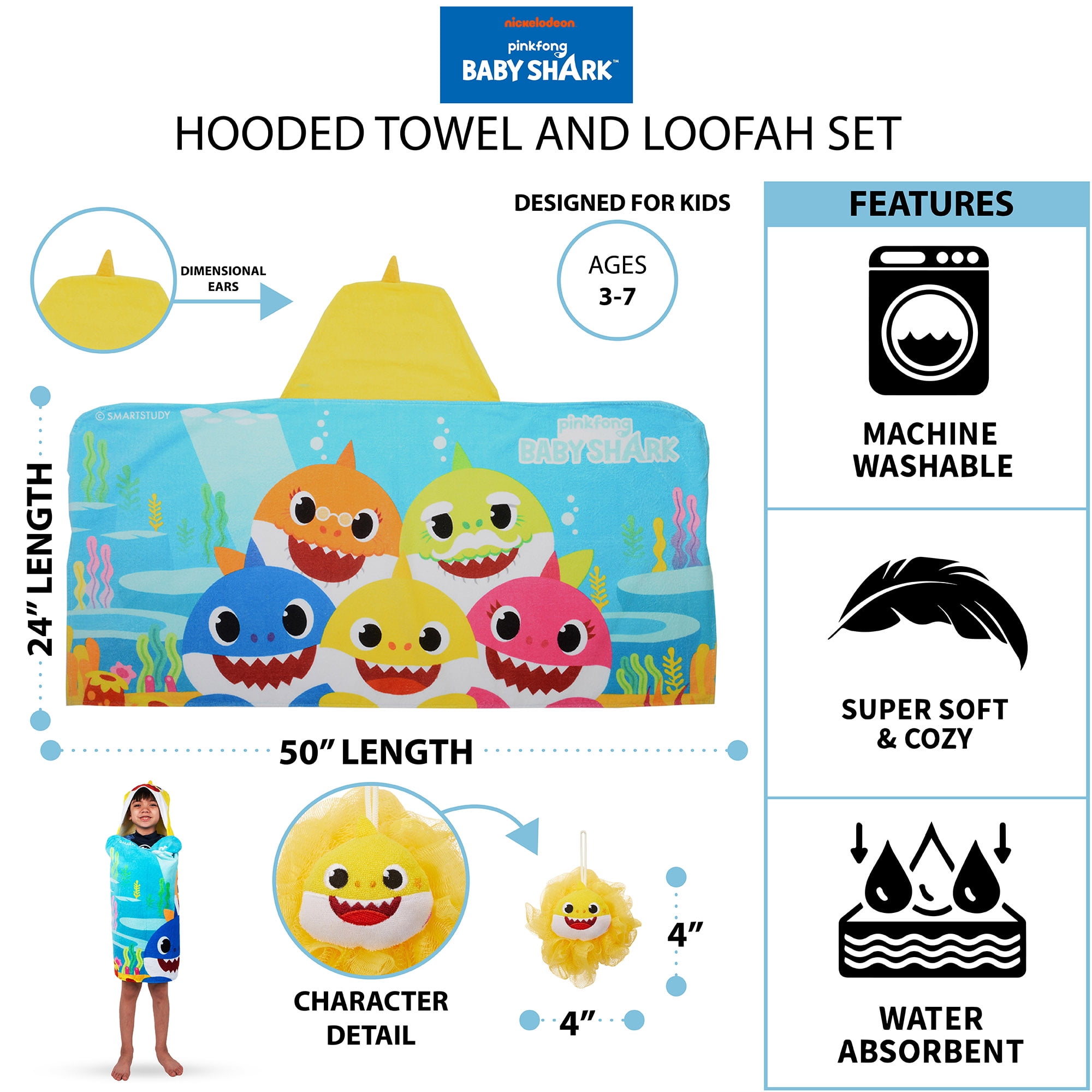 Baby shark towel set hotsell