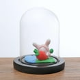 thumbnail image 3 of Cúpula de vidrio de 2xglass con soporte de paisaje de flor de base cubierta de vidrio negro d Soledad Cúpula transparente con base de madera, 3 of 10