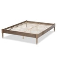 thumbnail image 3 of Allora Mid-Century Wood Platform King Bed in Weathered Gray, 3 of 9