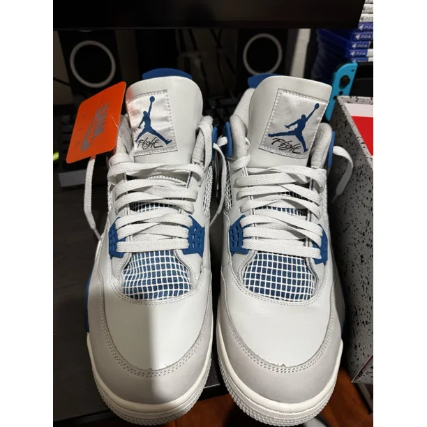 Ni - ke Ni - ke Air Jordan 4 Retro Military Blue Men Size 14 -Pre Owned Slightly Worn