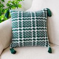 thumbnail image 1 of Funda de almohada con diseño de tulipán verde fresco y sencillo con flores bordadas para sofá, cama, almohada de cintura para oficina, 1 of 6