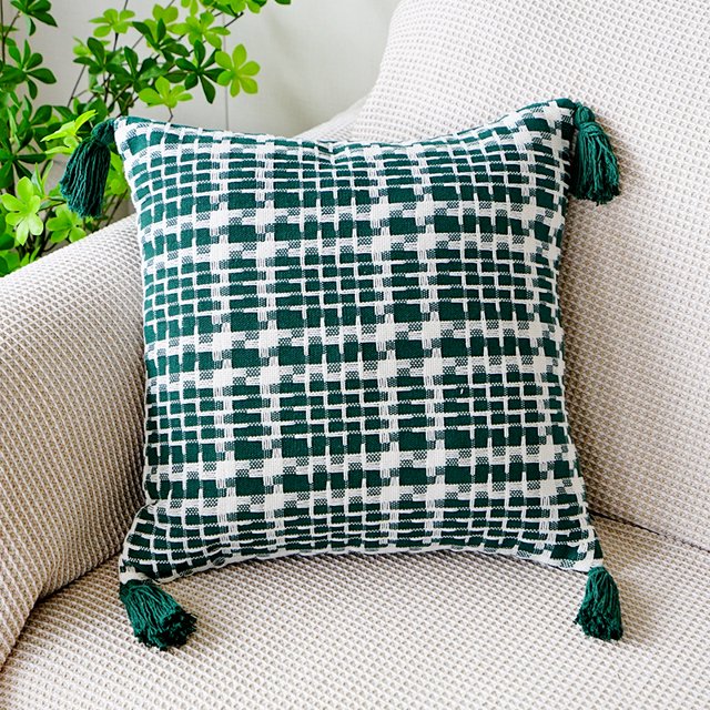 Funda de almohada con diseño de tulipán verde fresco y sencillo con flores bordadas para sofá, cama, almohada de cintura para oficina