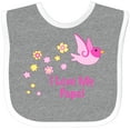 thumbnail image 3 of Inktastic I Love My Papa Girls Baby Bib, 3 of 4