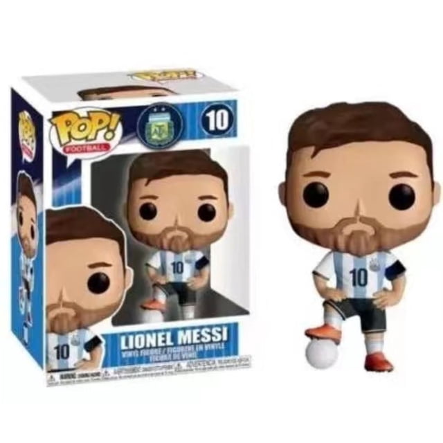 Funko Pop-figuras de acción de estrellas de fútbol, adornos de decoración, modelo de colección, juguete para niños, regalo de cumpleaños, Dino Messi #10