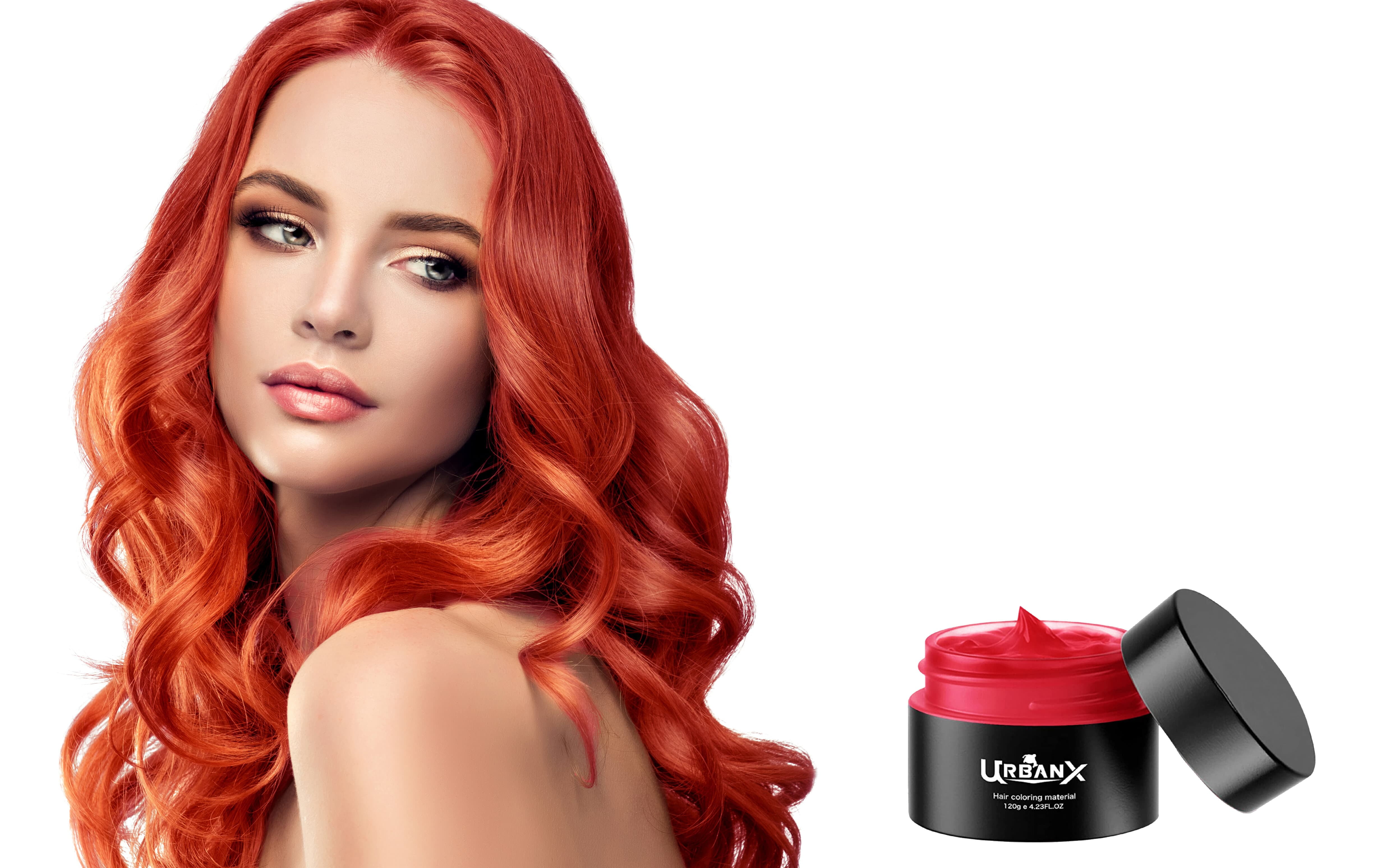UrbanX Washable Hair Coloring Wax Material Unisex Color Dye Styling Cream  Natural Hairstyle Pomade Temporary Party Cosplay Natural Ingredients (Red)  