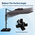 thumbnail image 4 of Danolapsi 10ft Cantilever Patio Umbrella with Base Included, 360 Rotation Double Top Rectangle Offset Patio Umbrella with Solar Lights and 8 Steel Ribs, for Backyard, Deck & Pool, 4 of 7