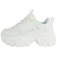 thumbnail image 2 of Berness Women Chunky Platform Sneakers Lace Up Fashion Trainers Thick Sole Casual Walking Light Weight Shoes Blair02 White 7, 2 of 4