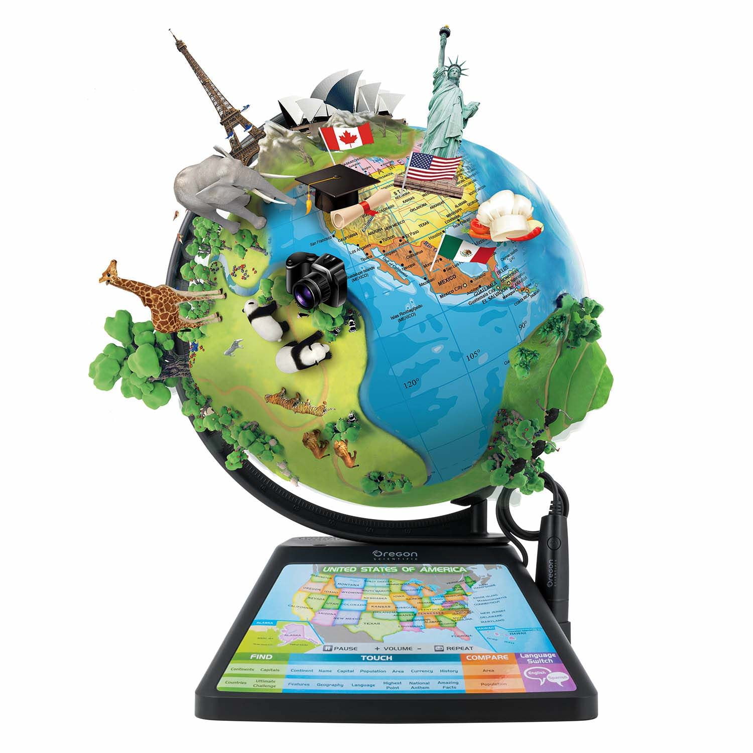 Interactive Globe*FREE & FAST DELIVERY* 25.4 cm Leapfrog Magic Adventures 10"