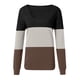 thumbnail image 3 of Moda Mujer O-cuello Camiseta de manga larga Verano Patchwork Blusa suelta Tops Fridja  hj676, 3 of 5