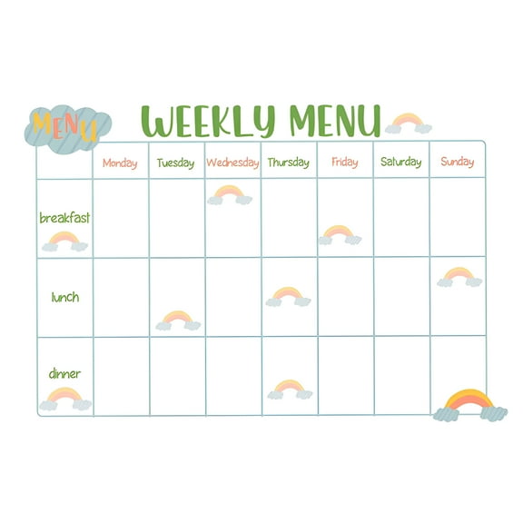 LAMIRO Sticky Meal Planner Refrigerator Dry Erase Reusable Weekly Menu Board Schedule Weekly Meal Planner for Fridge