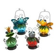 thumbnail image 1 of Gerson 2328630EC Assorted 13 in. High Metal & Glass Solar Garden Critter Lanterns, Multicolor - Set of 4, 1 of 1