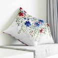 thumbnail image 4 of Throw Pillow Covers 16x16 Inch, Red Blue Flowers 4th of July Decorative Pillow Cases for Couch Sofa Bed, Independence Day Botanical Cotton Linen Square Home Decor Pillowcases with Hidden Zipper, 4 of 7
