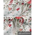 thumbnail image 6 of Valentine's Floral White Linen Curtain Valance for Bedroom/Bathroom/Kitchen/Office/Living/Dining Room Windows, Romance Rose Flower Leaves Rod Pocket Topper Decorative Cafe Drapes Panel 60"x18", 6 of 6