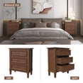 thumbnail image 2 of HLR Brown Modern 3-Drawer Nightstand with Storage, Already Assembled Wood Bedside Table End Table for Bedroom, Hallway, 2 of 9