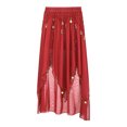 thumbnail image 6 of Alvivi Womens Belly Dance Outfits Flare Sleeve Crop Tops with Sequin Irregular Hem Skirts Set Red One Size, 6 of 7
