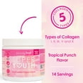 thumbnail image 4 of SkinnyFit Super Youth Collagen, Multi Collagen Peptides Powder, Probiotics, Fiber, Hyaluronic Acid, Anti-Aging, Gut Health Support, NON GMO, Gluten Free, Sugar Free, Tropical Punch Flavor, 14 Serving, 4 of 7
