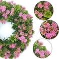 thumbnail image 4 of Bcylexb Spring Summer Wreaths for Front Door, 16 inch Artificial Fake Flower Wreath with Green Leaves Wreath for Wall Window Farmhouse Party Home Holiday Decor, 4 of 6
