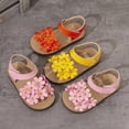 thumbnail image 5 of kpoplk Girls Sandals Open Toe Strappy Summer Shoes Summer Flower Casual Sandals(Light Purple,8), 5 of 6