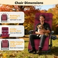 thumbnail image 3 of PNKKODW Zero Gravity Chair with Upgraded Alloy Steel Lock Removable Cushion Cup Holder, 440lbs Capcity Folding Patio Recline Lawn Chair for Indoor/Outdoor Use,Claret, 3 of 8