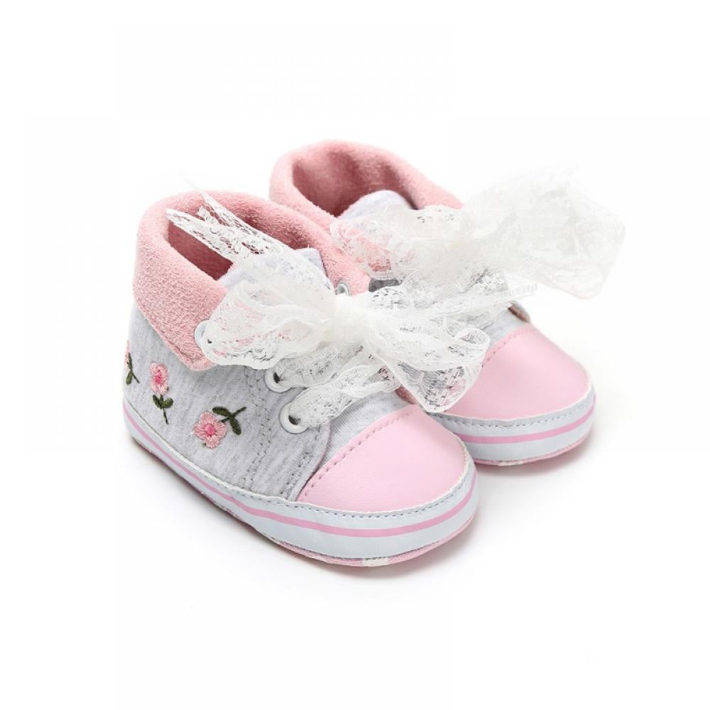 Baby Girl Shoes Lace Up Toddler Shoes Anti-Slip Soft Sole Summer Canvas Shoes Sinwasd Trainers Sky blue,0-6 Month 