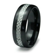 Ceramic Ring with Carbon Fiber Inlay - Size 9.5