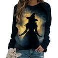 thumbnail image 5 of Women Plus Size Halloween Shirts Witch Graphic Tees Print Long Sleeve Sweatshirt Crew Neck Vintage T-Shirts 2025 Fall Season Festival Pullover Tops Family Funny GiftsXdegoge, 5 of 5