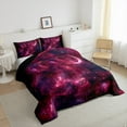 thumbnail image 3 of Feelyou Pink Dreamy Galaxy Bedding Comforter Set, Moon Stars Starry Sky Twin Comforter Sets, Teens Kids Boys Girls Reversible Bedding Set, Breathable Home Decor, 2-Piece, 3 of 8