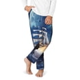 thumbnail image 2 of Yiaed Moonlit Night Sea Sailboat Print Teenagers' Lounge Pants, Loose PJ Bottoms, Long Pajama Pants for Men-XS(5-6), 2 of 6