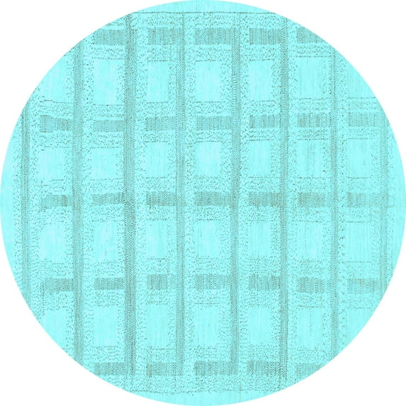 Ahgly Company Indoor Round Solid Light Blue Modern Area Rugs, 8' Round