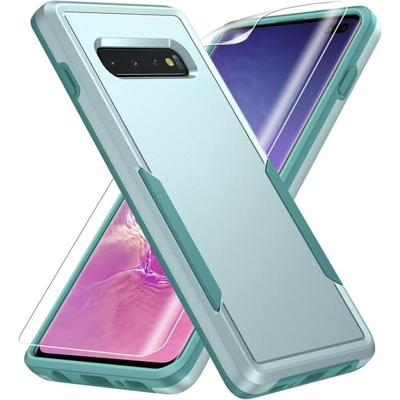 for Galax S10 Plus Case,Samsung Galaxy S10 Plus Case,with Screen Protector [Military Grade Drop Tested] Heavy-Duty Tough Rugged Shockproof Protective Case for S10 Plus 6.4 inch, Black