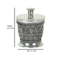 thumbnail image 4 of nu steel Beaded Heart Resin Decorative Bathroom Vanity Countertop Storage Organizer Canister Jar for Cotton Swabs, Rounds, Balls, Makeup Sponges, Bath Salts - Chrome, 4 of 4