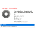 thumbnail image 2 of Front Brake Rotor - Compatible with 2011 - 2023 Chevy Silverado 3500 HD 2012 2013 2014 2015 2016 2017 2018 2019 2020 2021 2022, 2 of 2