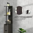 thumbnail image 5 of HOMCOM 54" Tall Bathroom Storage Cabinet, Freestanding Linen Tower with 2-Tier Shelf and Drawers, Narrow Side Floor Organizer, Brown, 5 of 9