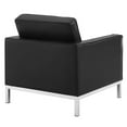 thumbnail image 6 of Modway Loft 2-Piece Modern Tufted Faux Leather Sofa and Armchair Set in Black, 6 of 6