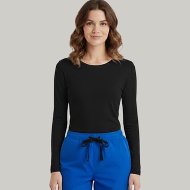 HeedFit Women's Long Sleeve Underscrub Tee, s, Black