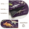 thumbnail image 6 of Purple Dinosaur Round Area Rug 4Ft Washable Circle Rugs for Bedroom Dining Room, Vintage Letters Farm Animals Non-Slip Carpet Floor Mats Indoor Outdoor Carpet Runner Aesthetic Home Decor, 6 of 8