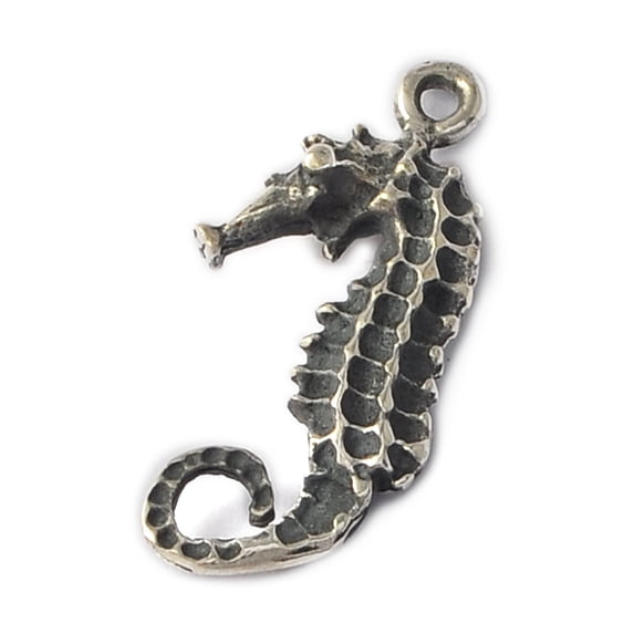 Sea Horse Handmade 92.5 Sterling Silver Necklace Pendant Jewelry With Cotton Cord