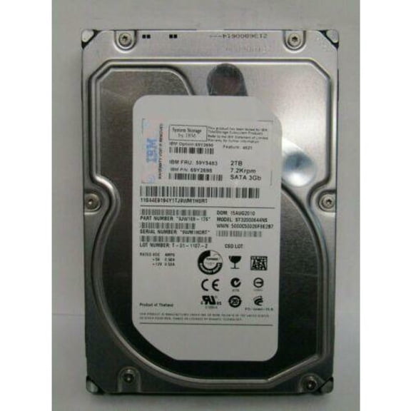 IBM 59Y5483 2TB 7200RPM 3.5" SATA SEAGATE ST32000644NS 69Y2698 9JW168-176 HD
