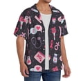 thumbnail image 2 of Balery Breast Cancer Awareness1 Camisa Casual de Manga Corta con Botones para Hombre, Texturizada, Estilo Cubano, para Playa, Verano-XX-Large, 2 of 5