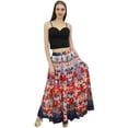 thumbnail image 4 of Bimba Women's Multicolour Floral Printed Cotton Elastic Waist Long Skirt-S, 4 of 4