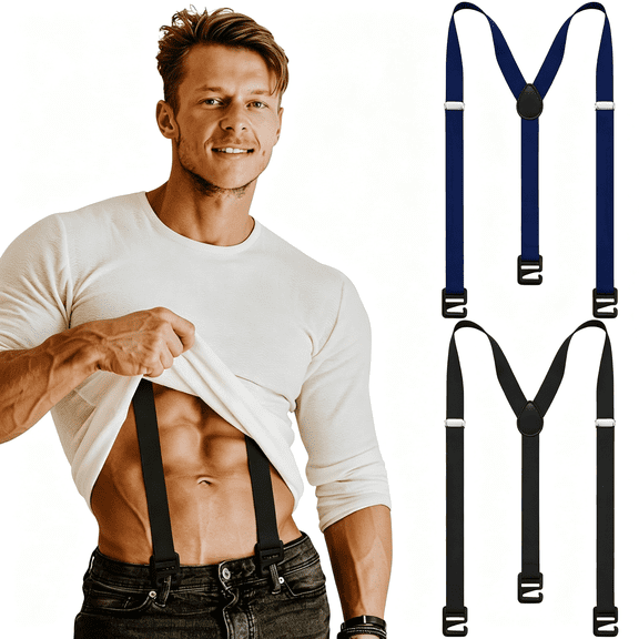 TELOLY 2 Pcs Hidden Suspenders for Men Heavy Duty under Clothes Holders for Shirts, Hidden Work Suspenders for Men Women – Invisible Style Suspenders