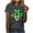 Dark Gray, variant on Women's St. Patrick‘s Day Print Pullover, Short Sleeve Casual Round Neck Top, Festive Soft Tee