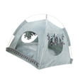 thumbnail image 3 of Casa para gatos, caseta para gatos, cueva, portátil ligera, escondite con cojín, nido autocalentable, tienda para perros pequeños para mascotas verde, 3 of 8