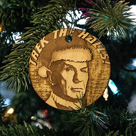 - Ornament - Trek the Halls - Raw Wood 3x3in