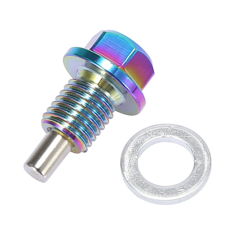 Magnetic Oil Drain Plug - M12x1.5 Thread, Silver Aluminum | Captures Metal Shavings, Reduces Engine Wear | Fits Most BMW, Ford & Other Vehicles